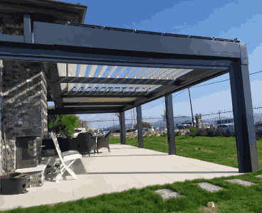 Bioclimatic Rolling Roof Pergola